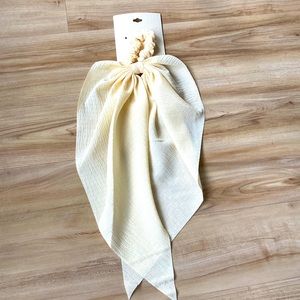 New Cream Bow Scarf Scrunchie